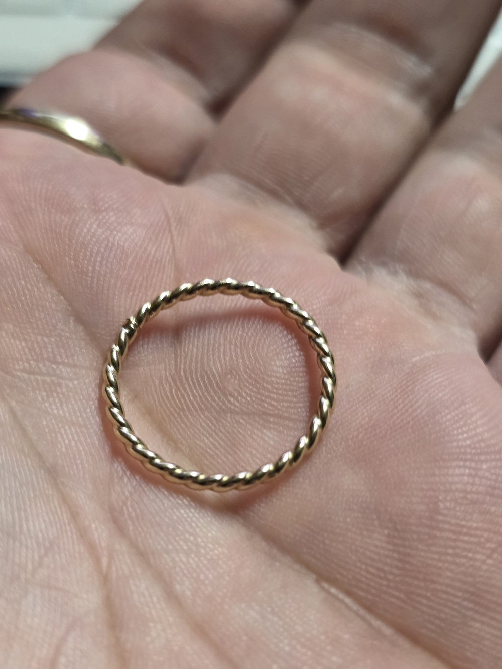 Classic 10K Gold Twisted Rope Stackable Ring - Picture 3 of 7